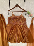 EXCLUSIVE AND TRENDY FOR WEDDING SEASON SEQUENCE EMBROIDERED TOP PLAZZO AND DUPATTA