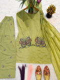 New Designer Party Wear Look Mal Chandar Cotton Fancy Border top with farshi salwar