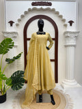 Salsa Silk with Soft Micro cotton Lining & Foil Work Beautiful Salwar Kameez