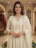 FESTIVAL SEASON WEAR BEAUTIFUL GOWN LAHENGA AND DUPATTA WITH SEQUENCE EMBROIDERY AND REAL MIRROR WORK