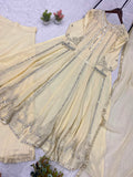 FESTIVAL SEASON WEAR BEAUTIFUL GOWN LAHENGA AND DUPATTA WITH SEQUENCE EMBROIDERY AND REAL MIRROR WORK