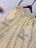 FESTIVAL SEASON WEAR BEAUTIFUL GOWN LAHENGA AND DUPATTA WITH SEQUENCE EMBROIDERY AND REAL MIRROR WORK