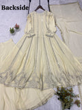 FESTIVAL SEASON WEAR BEAUTIFUL GOWN LAHENGA AND DUPATTA WITH SEQUENCE EMBROIDERY AND REAL MIRROR WORK