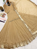 Vichitra Silk with Heavy Bids hand Embroidery Work & Back Side Zipper Top Lehenga Dupatta Set