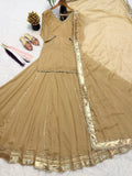 Vichitra Silk with Heavy Bids hand Embroidery Work & Back Side Zipper Top Lehenga Dupatta Set