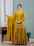 Heavy Chinon Silk Material With 5mm Sequence Embroidery Work Salwar Kameez