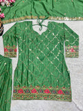 Heavy Chinon Silk Material With 5mm Sequence Embroidery Work Salwar Kameez