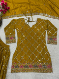 Heavy Chinon Silk Material With 5mm Sequence Embroidery Work Salwar Kameez