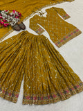 Heavy Chinon Silk Material With 5mm Sequence Embroidery Work Salwar Kameez