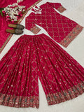 Heavy Chinon Silk Material With 5mm Sequence Embroidery Work Salwar Kameez