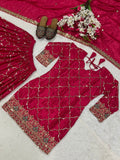Heavy Chinon Silk Material With 5mm Sequence Embroidery Work Salwar Kameez