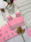 DESIGNER REAL MIRROR EMBROIDERED WORKED TOP PLAZZO WITH DUPATTA