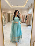 Pure Fendy Silk With Embroidery 5mm Sequences Work With Sleeves Salwar Kameez
