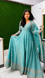Pure Fendy Silk With Embroidery 5mm Sequences Work With Sleeves Salwar Kameez