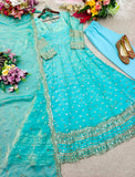 Pure Fendy Silk With Embroidery 5mm Sequences Work With Sleeves Salwar Kameez