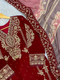 FESTIVAL SEASON WEAR BEAUTIFUL TOP PANT AND DUPATTA WITH CORDING EMBROIDERED AND DIAMOND WORKED