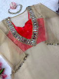 Salsa Silk with Original mirror Work Beautiful Salwar Kameez