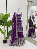 Foux Georgette with Micro Inner & thread with 9mm sequence Work Salwar Kameez