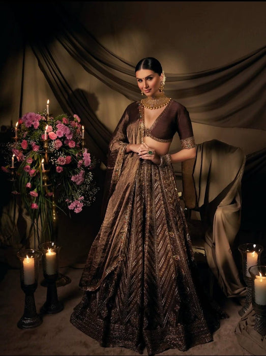 Premium Thai Silk Lehenga Embellished With Beautiful Thread Work