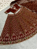 Premium Thai Silk Lehenga Embellished With Beautiful Thread Work