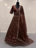 Premium Thai Silk Lehenga Embellished With Beautiful Thread Work