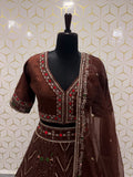 Premium Thai Silk Lehenga Embellished With Beautiful Thread Work