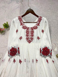 SUMMER WEAR FRIENDLY AND TRENDY MAXI GOWN WITH EMBROIDERY WORK