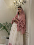 New Designer Faux Georgette With Embroidery Work Gown And Dupatta Set
