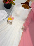 New Designer Faux Georgette With Embroidery Work Gown And Dupatta Set