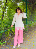 New Designer Party Wear Look Pure Roman Silk Top & Plazzo set
