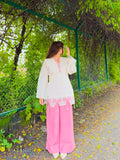 New Designer Party Wear Look Pure Roman Silk Top & Plazzo set