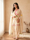 New Designer Mul Chanderi Cotton Top Farshi salwar & Dupatta Set