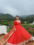 Pure Roman Silk With Embroidery Less Work With Real Mirror Work Salwar Kameez