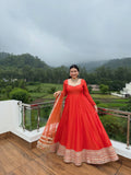 Pure Roman Silk With Embroidery Less Work With Real Mirror Work Salwar Kameez