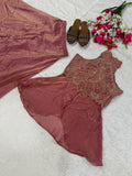 Heavy Fandy Silk with Heavy Bids Hand Work And Moti Work Salwar Kameez