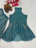 Heavy Fandy Silk with Heavy Bids Hand Work And Moti Work Salwar Kameez