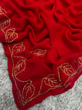 Soft Faux Blooming Georgette with Beautiful Katdana handwork Saree