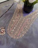New Designer Ronald Silk With Heavy Embroidery Sequence Work Top-Bottom And Dupatta Set