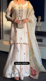 NEW LAUNCHING 3 PIECES KURTI PLAZZO & DUPATTA WITH EMBROIDERY WORK & FOIL PRINT DUPATTA