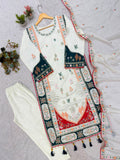 FESTIVAL SEASON WEAR BEAUTIFUL KAFTAAN WITH PANT AND DUPATTA WITH SEQUENCE EMBROIDERED AND APPLIQUE WORKED