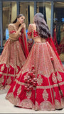 Premium Kesariya Satin Lehenga Embellished With Beautiful Sequins Work And Dori Work