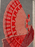 Premium Kesariya Satin Lehenga Embellished With Beautiful Sequins Work And Dori Work