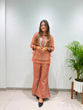 DESIGNER SHIRT PANT WITH HAND EMBROIDERED SHRUG
