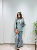 DESIGNER SHIRT PANT WITH HAND EMBROIDERED SHRUG