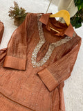 DESIGNER SHIRT PANT WITH HAND EMBROIDERED SHRUG