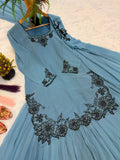 New Premium Quality With Embroidery Sequence Worked Top-Sharara and Dupatta Set