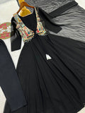 Elegant New Designer Anarkali Gown 3 piece Set With Beautiful Position Worked Koti