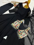 Elegant New Designer Anarkali Gown 3 piece Set With Beautiful Position Worked Koti