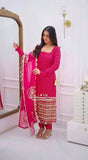New Designer Party Wear Look Top-Plazzo and Dupatta With Heavy Embroidery Work
