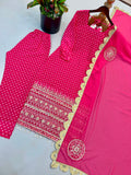 New Designer Party Wear Look Top-Plazzo and Dupatta With Heavy Embroidery Work
